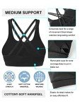 RELLECIGA Women's Black Strappy Padded Sports Bra Yoga Bra Tops Size X-Large