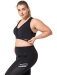 Yvette Women's High Impact Sports Bras Full Support Criss Cross Back Sexy Running Bra for Plus Size, Black, L(AC)