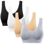 YADIFEN Sports Bras for Women Seamless, Multipack Wireless Bra with Removable Pads Comfort Support Workout Yoga Sleep Bras