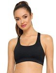 RELLECIGA Women's Black Strappy Padded Sports Bra Yoga Bra Tops Size X-Large