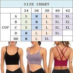 Enjoyoself Womens Strappy Sports Bra for Yoga Running Athletic Gym Workout Fitness Tank Tops, Black/Purple/Green/White,4 Pieces