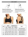 RELLECIGA Women's Black Strappy Padded Sports Bra Yoga Bra Tops Size X-Large
