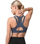 Yvette High Impact Women Sports Bra Front Closure Double Deck Mesh Running Bra for Plus Size, 08AGrey, XL(AC)