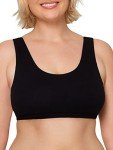Fruit of the Loom Women's Built Up Tank Style Sports Bra, White/Sand/Black, 36