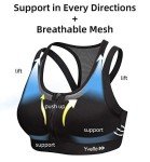 Yvette High Impact Women Sports Bra Front Closure Double Deck Mesh Running Bra for Plus Size, 08AGrey, XL(AC)