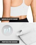 QUEENIEKE Sports Bras for Women Y Back Breathable Padded Wide Strap Medium Support Yoga Bra White M