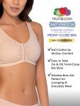 Fruit of the Loom Women's Front Close Builtup Sports Bra, Lilac Whisper/White/Purple Velvet, 36