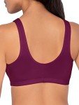 Fruit of the Loom Women's Front Close Builtup Sports Bra, Lilac Whisper/White/Purple Velvet, 36