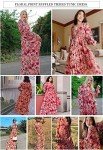 BLENCOT Women's Floral Deep V Neck Maxi Dress