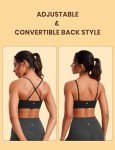 CRZ YOGA Butterluxe V-Neck Sports Bras for Women - Adjustable Thin Straps Padded Yoga Bra Basic Wireless Bra Camisole Black Medium