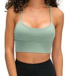 Holure Women Padded Sports Bra Fitness Workout Running Shirts Yoga Tank Top Green M