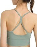 Holure Women Padded Sports Bra Fitness Workout Running Shirts Yoga Tank Top Green M