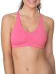 Fruit of the Loom Women's 3 Pack Shirred Front Sports Bra, Neon Pink Heather/White/Grey Heather, 40
