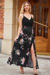 Trendy Floral Maxi Dress for Women – V Neck