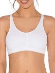 Fruit of the Loom Women's 3 Pack Shirred Front Sports Bra, Neon Pink Heather/White/Grey Heather, 40