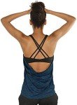 icyzone Workout Tank Tops Built in Bra - Women's Strappy Athletic Yoga Tops, Exercise Running Gym Shirts (M, Royal Blue)