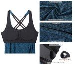 icyzone Workout Tank Tops Built in Bra - Women's Strappy Athletic Yoga Tops, Exercise Running Gym Shirts (M, Royal Blue)