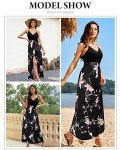 Trendy Floral Maxi Dress for Women – V Neck