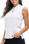 AIRKIE Women Sleeveless Tennis Golf Polo Shirts Quick Dry Tank Top White XL