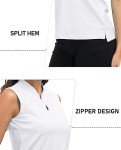 AIRKIE Women Sleeveless Tennis Golf Polo Shirts Quick Dry Tank Top White XL