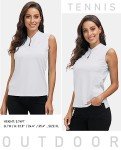 AIRKIE Women Sleeveless Tennis Golf Polo Shirts Quick Dry Tank Top White XL