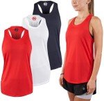 Nautica Competition 3 Pack Workout Tank Tops for Women Active Athletic Gym Workout Running Exercise Yoga Dry-Fit Fabric, Navy, Red, White, Small