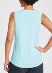 BALEAF Women's Workout Athletic Running Tank Tops Padless Loose Fit Crewneck Sleeveless Yoga Shirts Running Gym Clothes Blue S