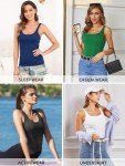V FOR CITY Women's Cotton Tank Top with Shelf Bra Adjustable Wider Strap Camisole Basic Cami Tanks, Brown, X-Large