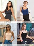 V FOR CITY Women's Cotton Tank Top with Shelf Bra Adjustable Wider Strap Camisole Basic Cami Tanks, Brown, X-Large
