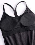 CRZ YOGA Seamless Workout Tank Tops for Women Racerback Athletic Camisole Sports Shirts with Built in Bra Black X-Large