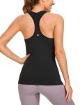 CRZ YOGA Women's Butterluxe Workout Tank Tops Racerback Tank Yoga Sleeveless Top Camisole Athletic Gym Shirt Black Medium