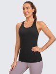 CRZ YOGA Women's Butterluxe Workout Tank Tops Racerback Tank Yoga Sleeveless Top Camisole Athletic Gym Shirt Black Medium