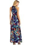 Trendy Women's Floral Print Maxi Dress with Pockets