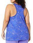 Amazon Essentials Women's Tech Stretch Racerback Tank Top (Available in Plus Size), Pack of 2, Black/Blue Marble, Small