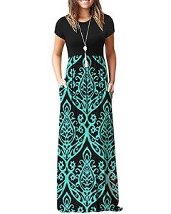 AUSELILY Women's Casual Maxi Summer Dress with Pockets