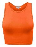 HATOPANTS Women's Cotton Activewear Exercise Fitness Shirts Sports Tank Tops, 911-orange, Small