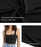 SUNDELL 3 Pack Crop Tank Tops for Women Casual Sleeveless Crop Tops Double Layer Cropped Yoga Workout Tops (Black/White/Dark Brown-M)