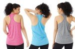TEX2FIT 3-Pack Active Tank Tops for Women, Quick Dry Stretch Yoga Tops, Racerback Tank Top (3pcs Set) (Pink/Acqua/Grey, Medium)
