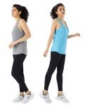 TEX2FIT 3-Pack Active Tank Tops for Women, Quick Dry Stretch Yoga Tops, Racerback Tank Top (3pcs Set) (Pink/Acqua/Grey, Medium)