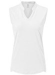 JHMORP Women's Golf Shirts Sleeveless Quick Dry V-Neck Tennis Sport Activewear Polo Tank Tops (White,CA M)