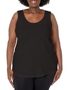 Just My Size-Women's-Plus-SizeJersey-Shirttail-Hem-Tank-Top Black