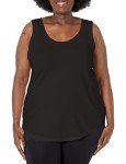 Just My Size-Women's-Plus-SizeJersey-Shirttail-Hem-Tank-Top Black