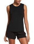 BALEFA Women's Workout Tank Tops Sleeveless Athletic Sport Shirts Gym Running Yoga Tops Black Size M