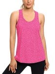 Workout Tank Tops for Women Gym Exercise Athletic Loose fit Yoga Tops Mesh Racerback Sports Shirts Pink