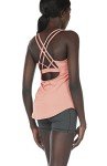 icyzone Workout Tank Tops Built in Bra - Women's Strappy Athletic Yoga Tops, Running Exercise Gym Shirts (L, Pale Blush)