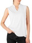 JHMORP Women's Golf Shirts Sleeveless Quick Dry V-Neck Tennis Sport Activewear Polo Tank Tops (White,CA M)