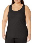 Just My Size-Women's-Plus-SizeJersey-Shirttail-Hem-Tank-Top Black