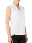 JHMORP Women's Golf Shirts Sleeveless Quick Dry V-Neck Tennis Sport Activewear Polo Tank Tops (White,CA M)