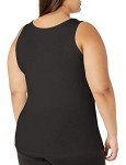Just My Size-Women's-Plus-SizeJersey-Shirttail-Hem-Tank-Top Black