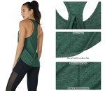 icyzone Workout Tank Tops for Women - Athletic Yoga Tops, Racerback Running Tank Top (M, Charcoal/Army)
